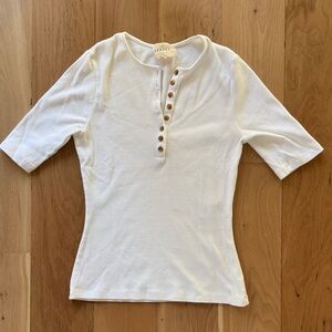 Sezane White Short Sleeve Tee